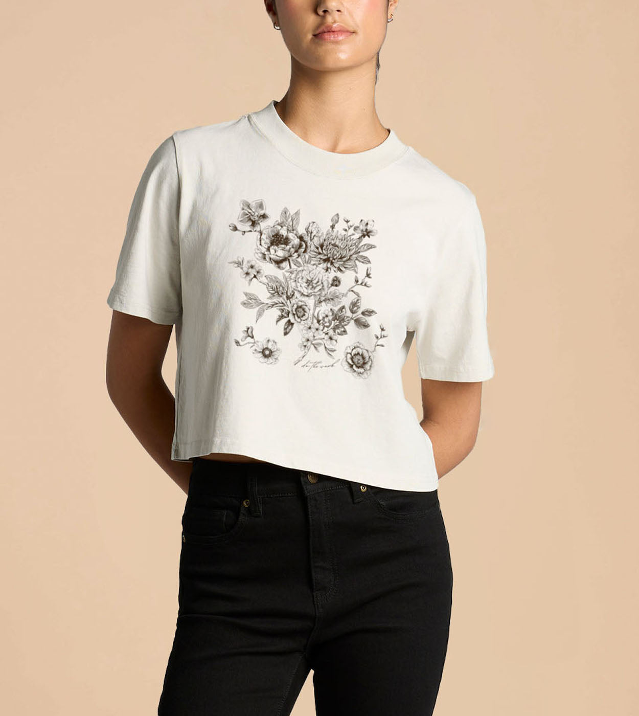 Floral Heavy Crop Tee