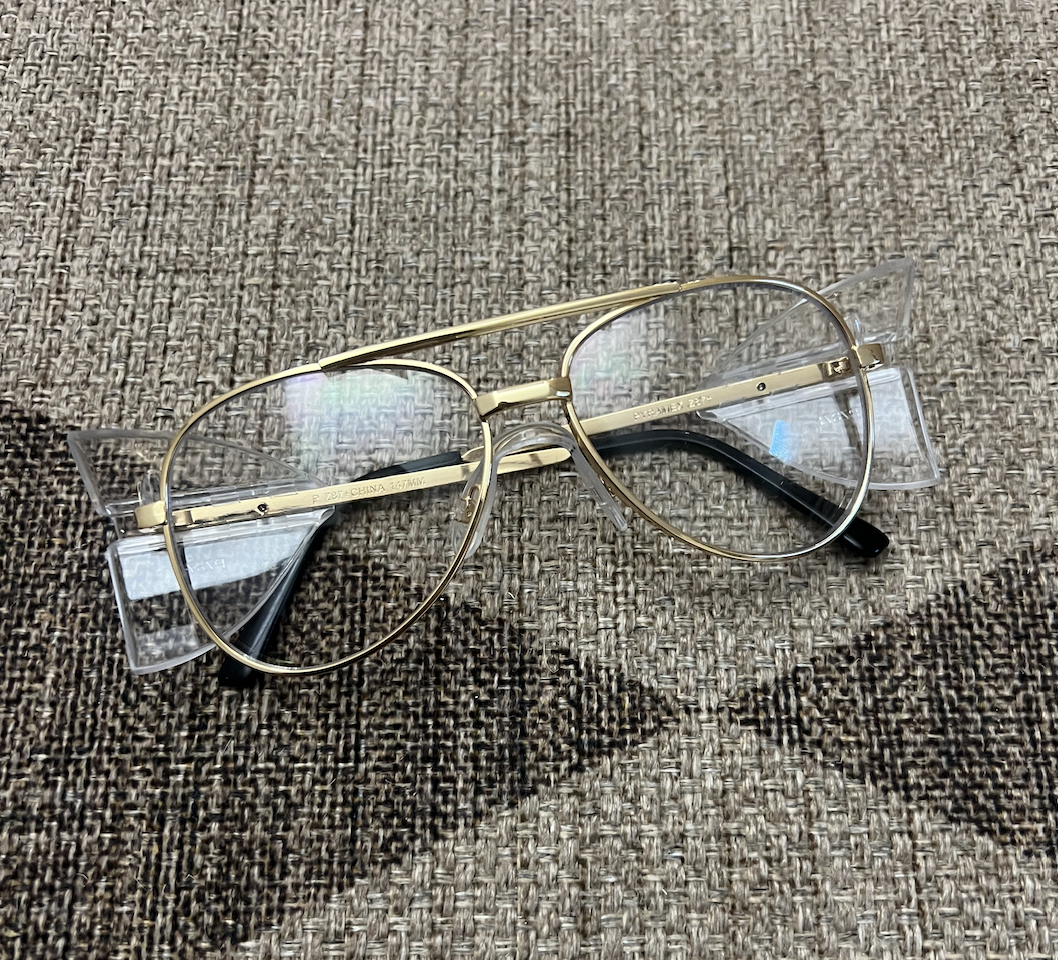 EYES ON ME | gold safety glasses